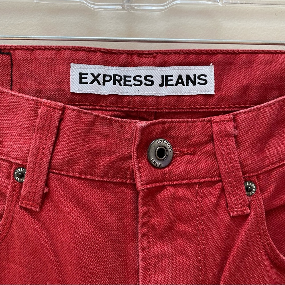 Express Rocco Slim Fit Red Skinny Jeans - Picture 4 of 5